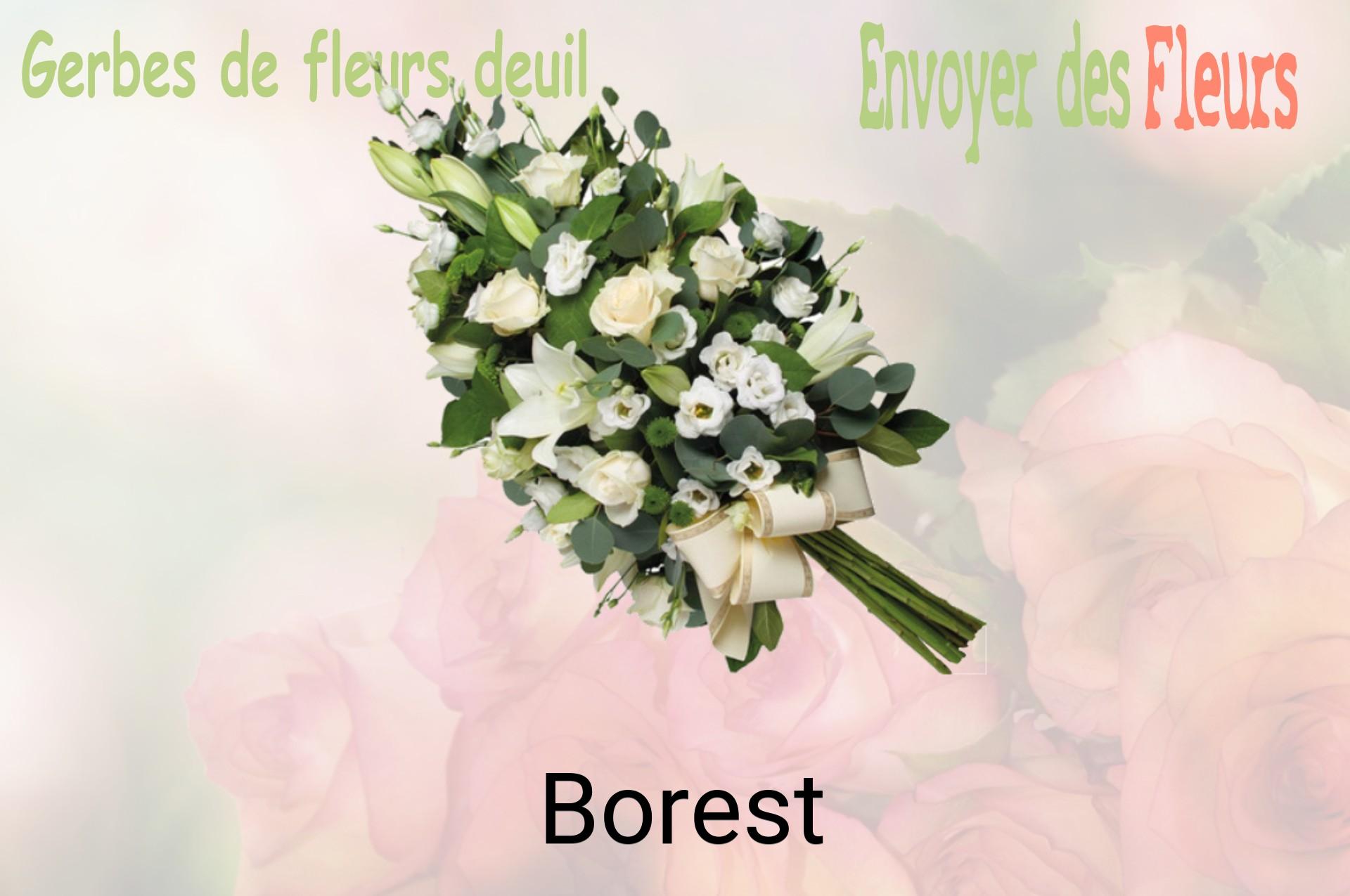 Gerbe de fleurs de deuil livrée à Borest